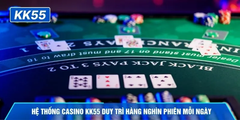 Hệ thống casino KK55 duy trì hàng nghìn phiên mỗi ngày
